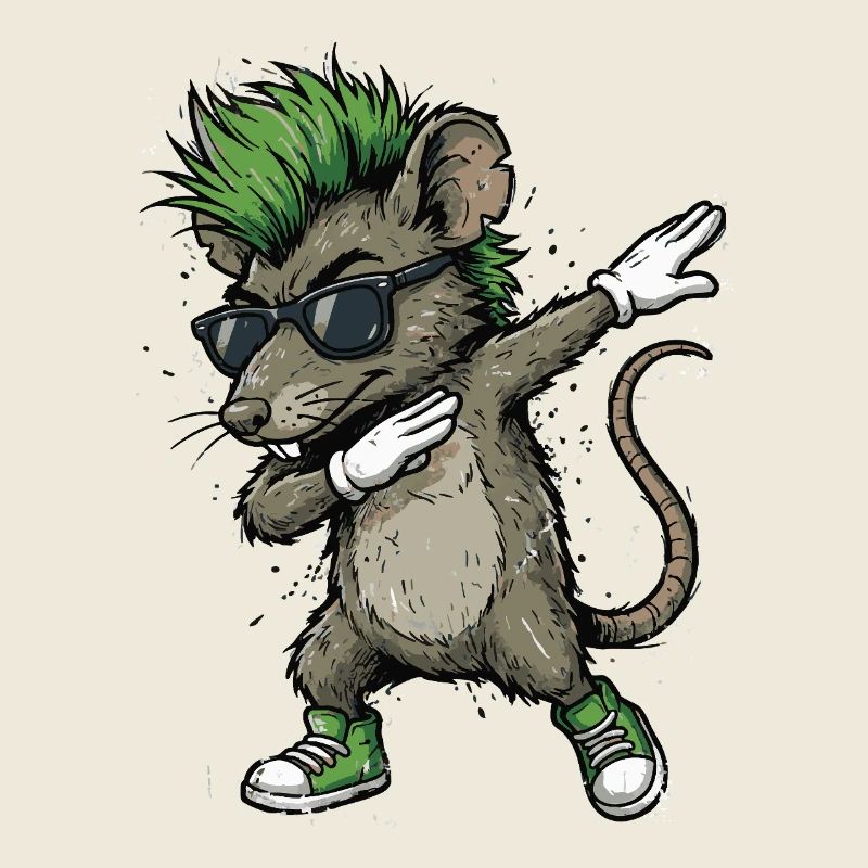 Punk Dabbing Ratte Cartoon