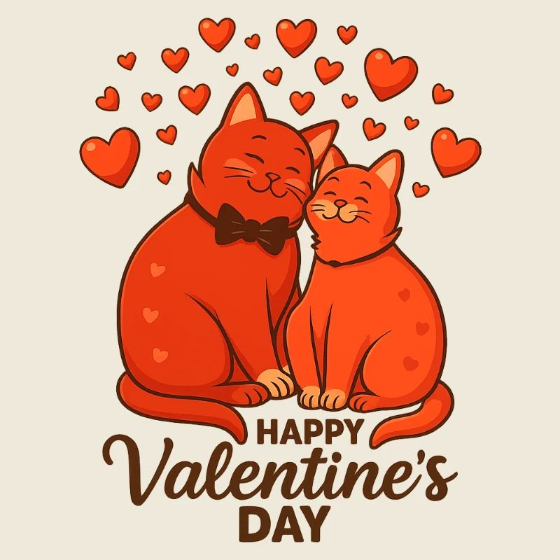 Verliebte Katzen – Valentinstag Illustration