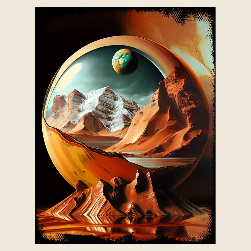 Paysage désertique du globe planétaire