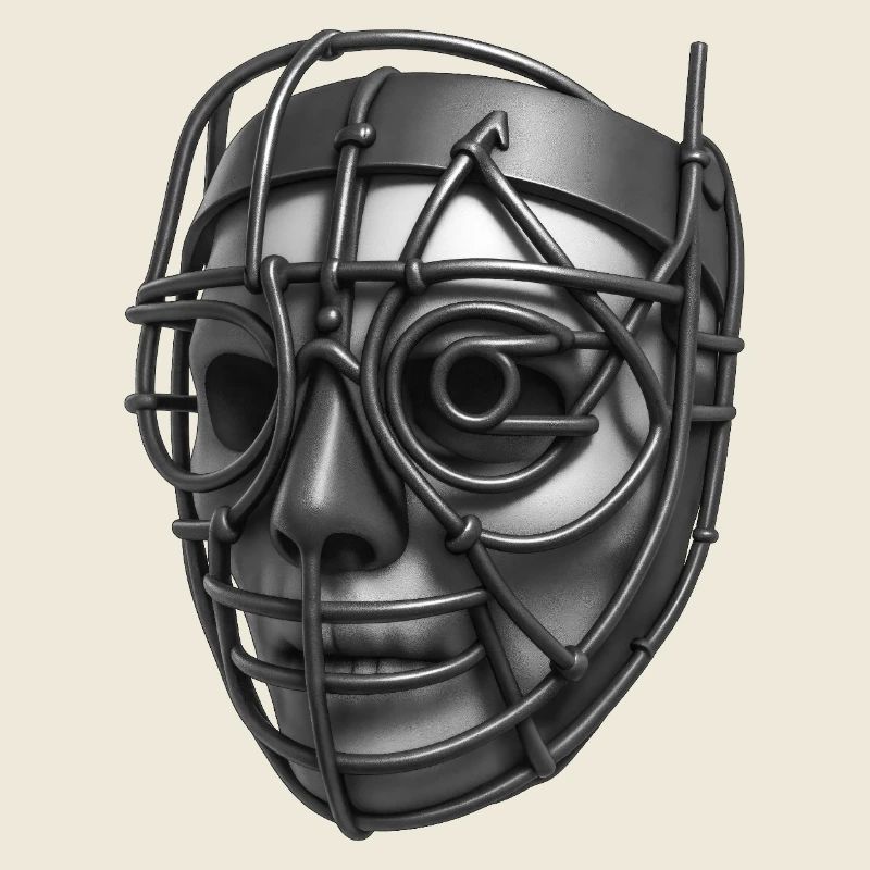 ROBOT MASK #3 - black & white