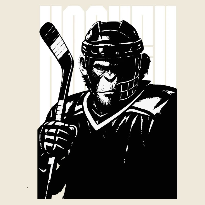 Kühner Hockey-Affe