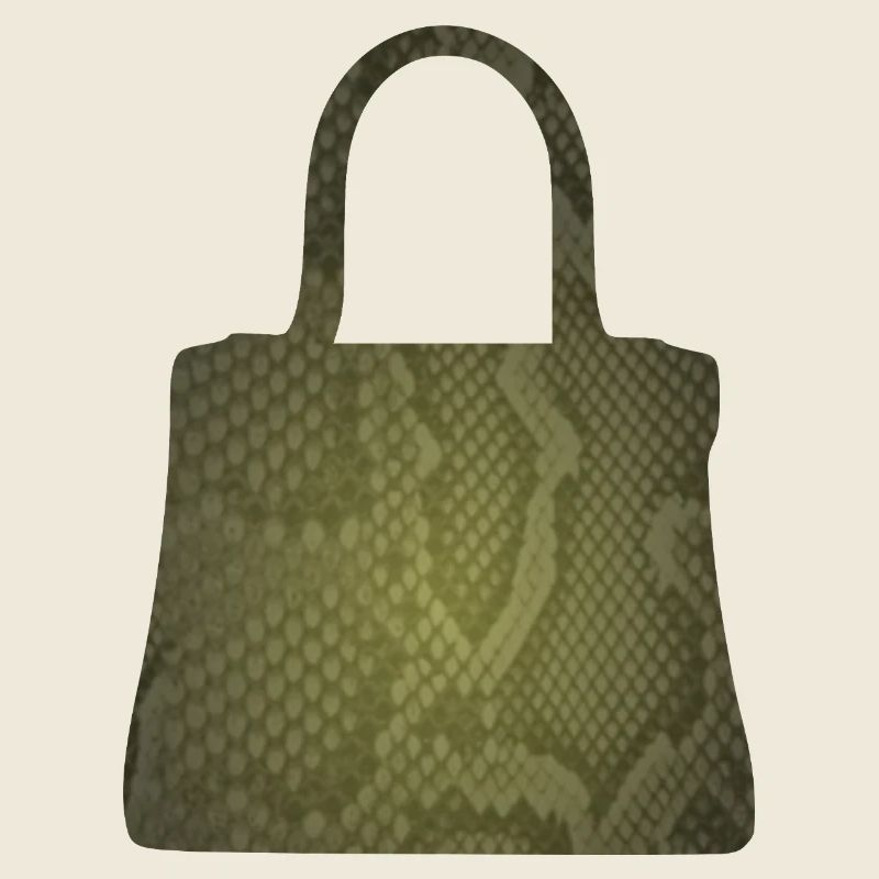 Fourre-tout en peau de serpent olive