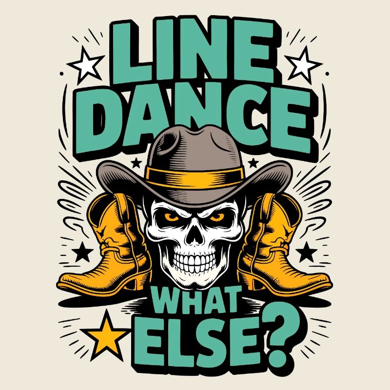 Line Dance Skull Western Boots