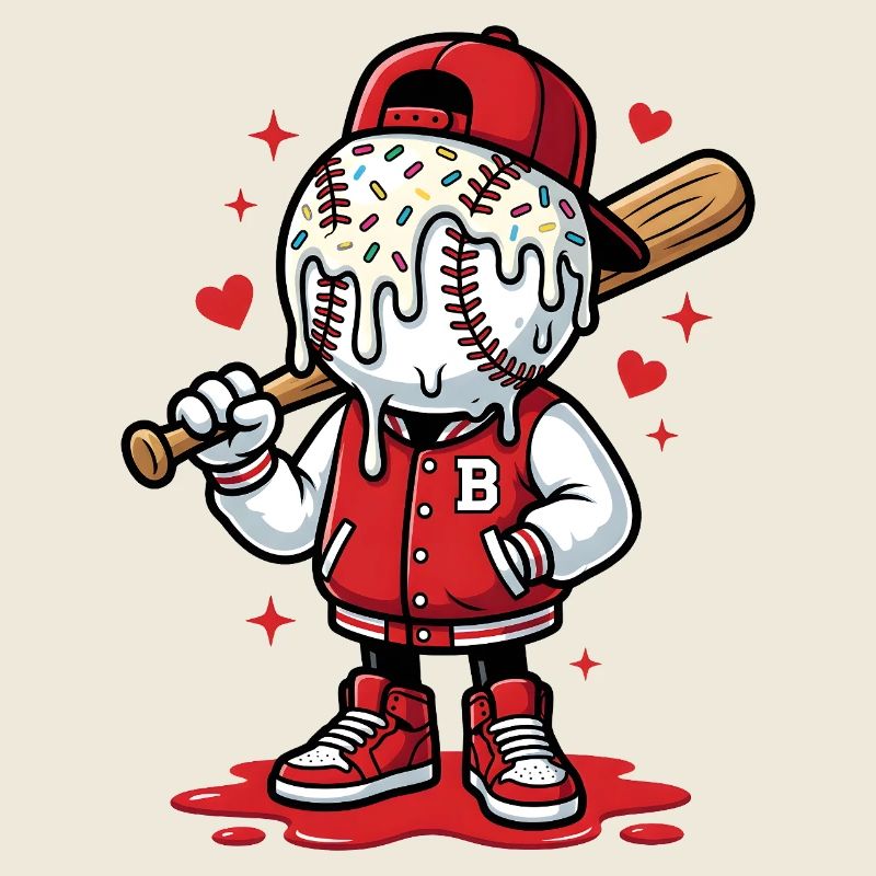 Dessin animé du joueur de baseball doux