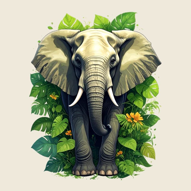 Un éléphant dans la jungle
