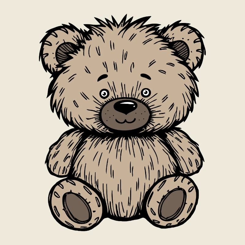 Petit ours en peluche beige et ébouriffé
