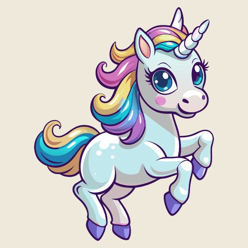Bébé licorne qui saute
