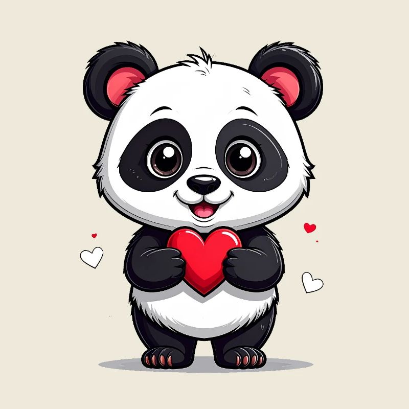 Panda avec le cœur