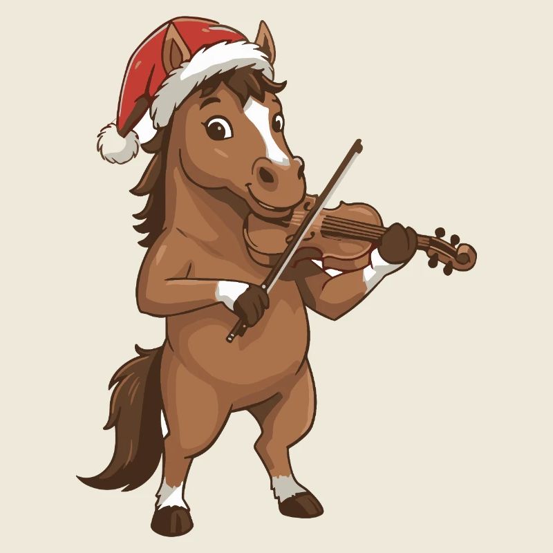 Le cheval de Noël jouant du violon