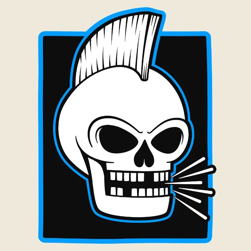Skull Mohawk Punk-Grafik