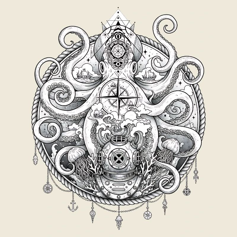 Tiefsee Diverhelm Kraken