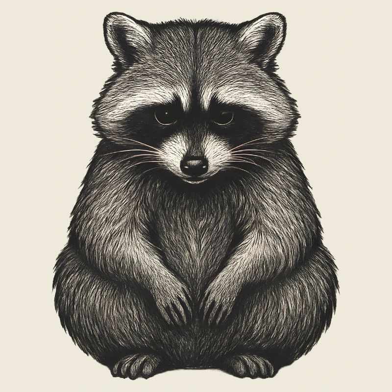 Illustration de raton laveur ombré