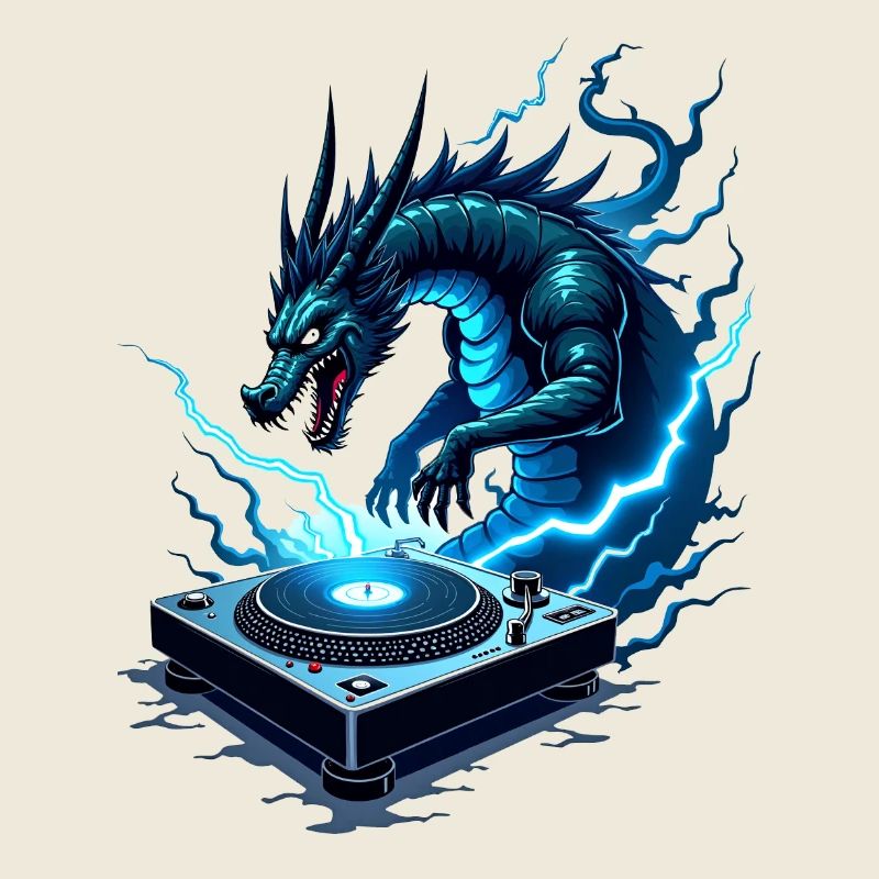 Blaues Drachen-DJ Kraft