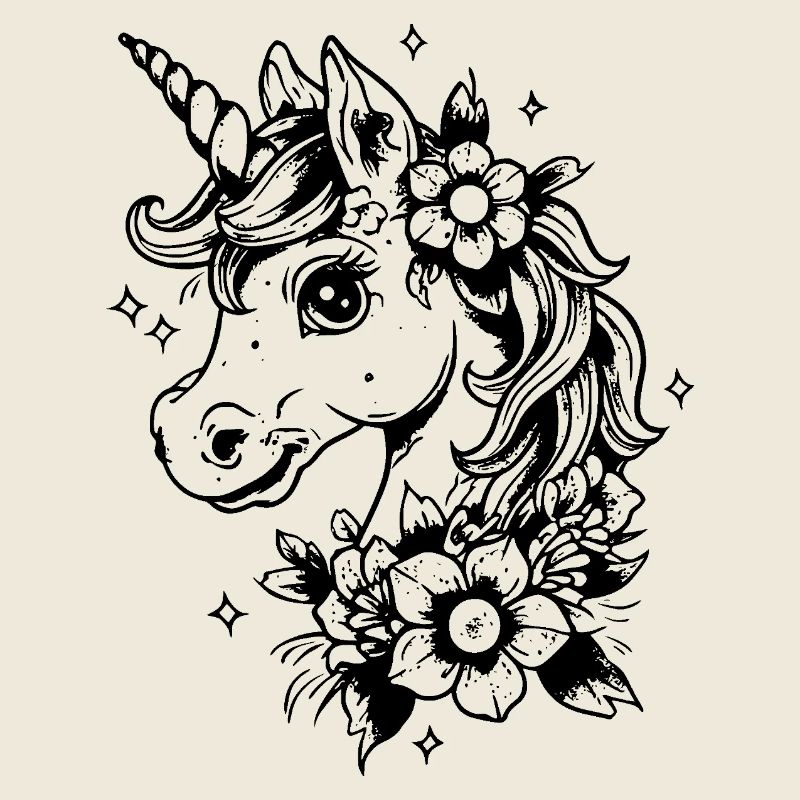 Einhorn mit Blumen