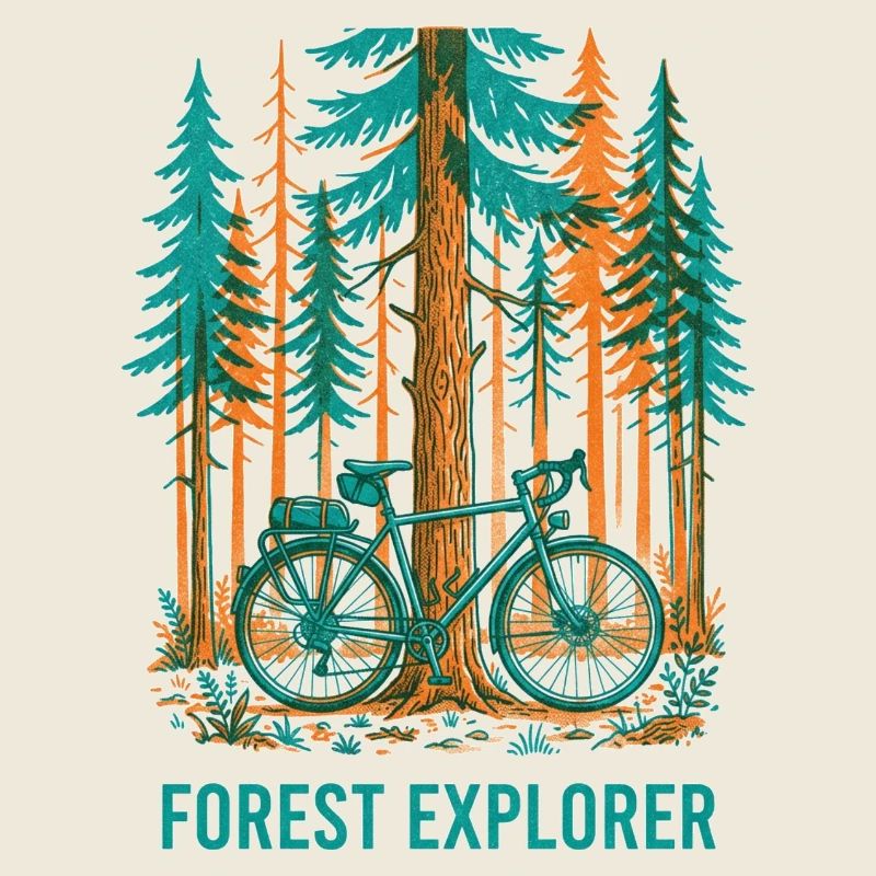 Forest Explorer Risograph Fahrradkunst