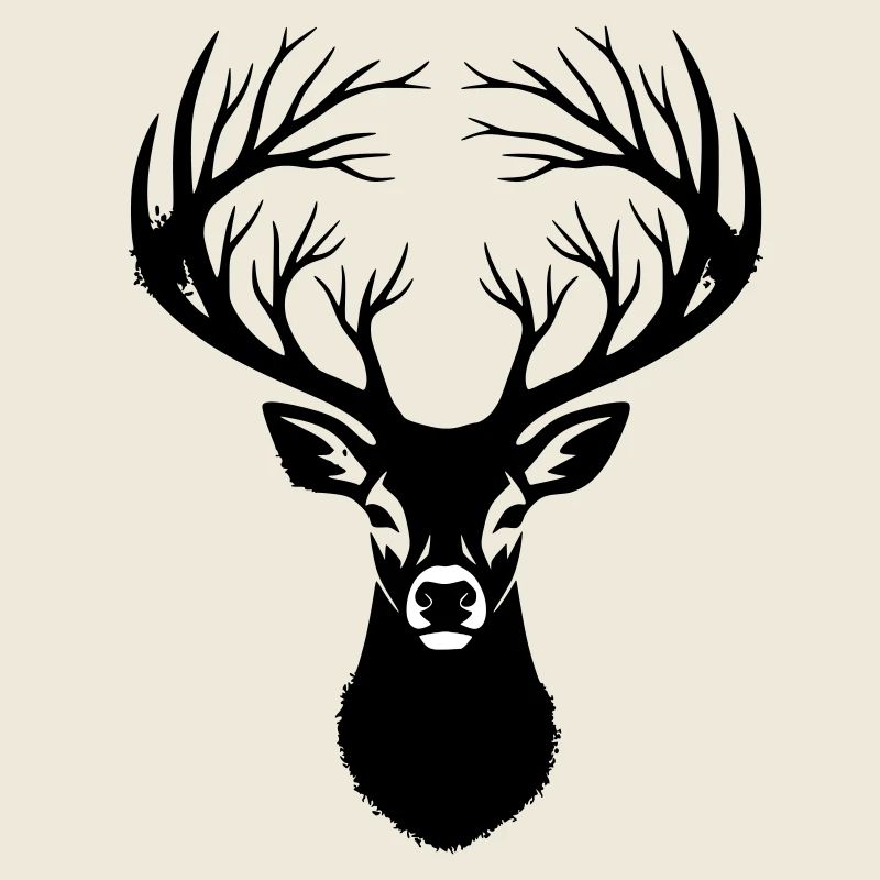 Silhouette de bois de cerf tête de cerf