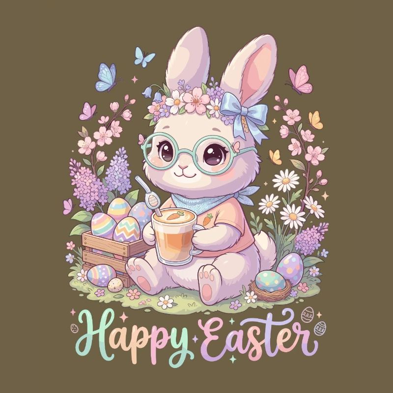 Pastel Bunny Easter Magic "Happy Easter"