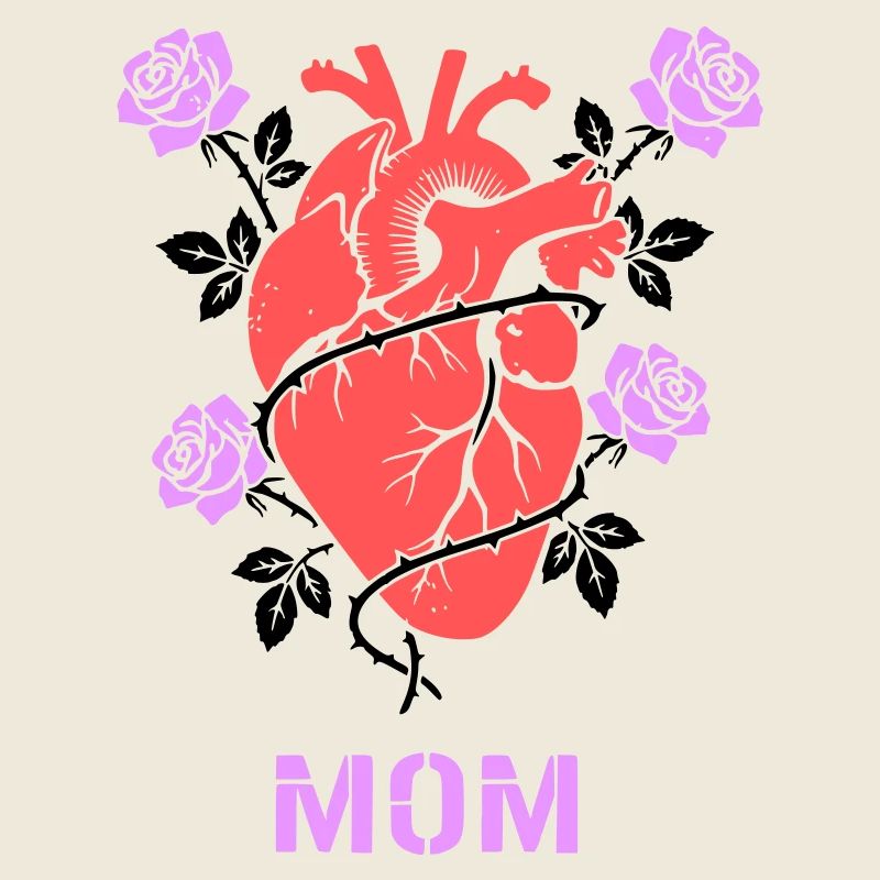 Anatomisches Herz Rosen Mom