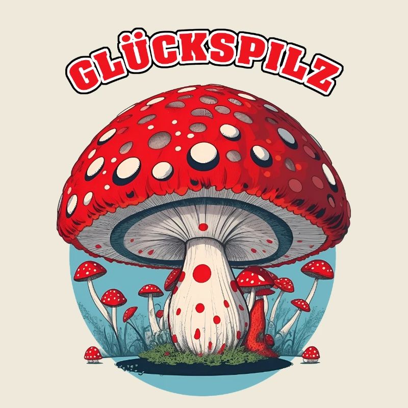 Glückspilz Cartoon Pilz