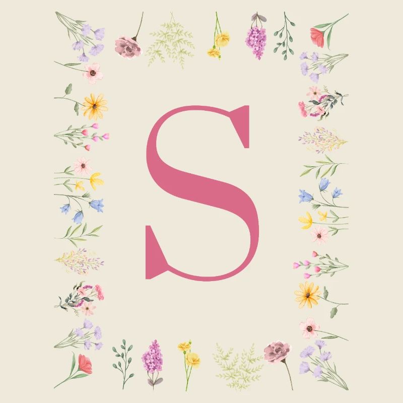 Initial S Blumenmonogramm