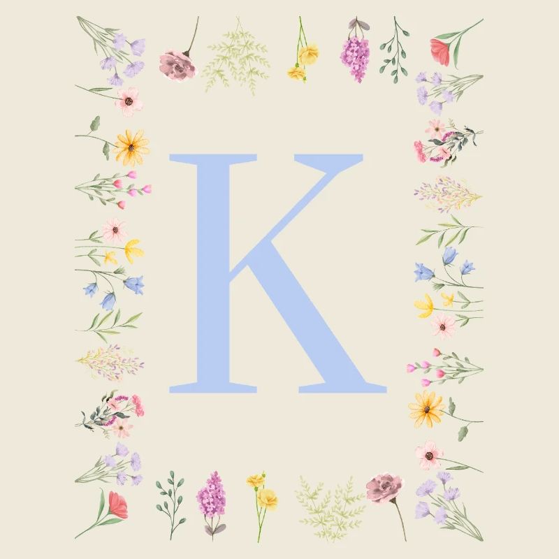 Feminin Flower Monogramm K
