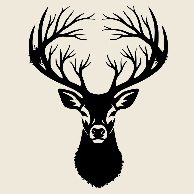 Silhouette de bois de cerf tête de cerf