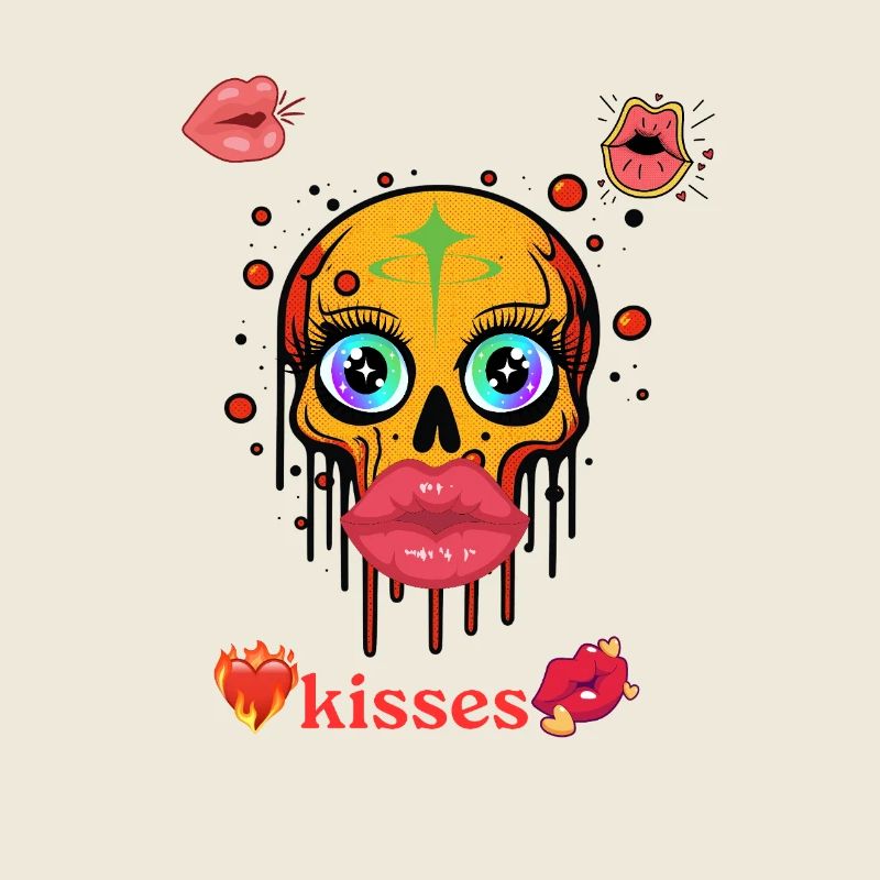 Bisous design de t-shirt.