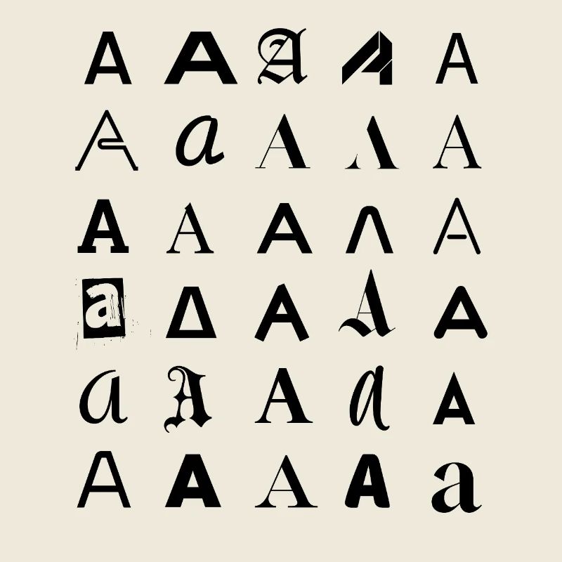 Typography A letter variations design.