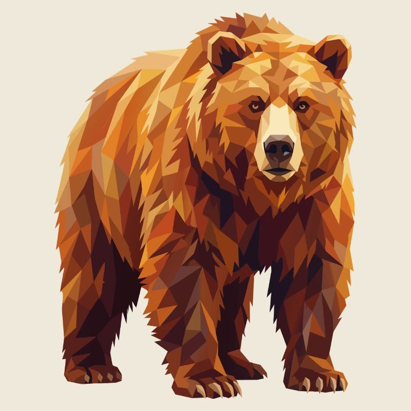 Art moderne low poly géométrique Grizzly Bear