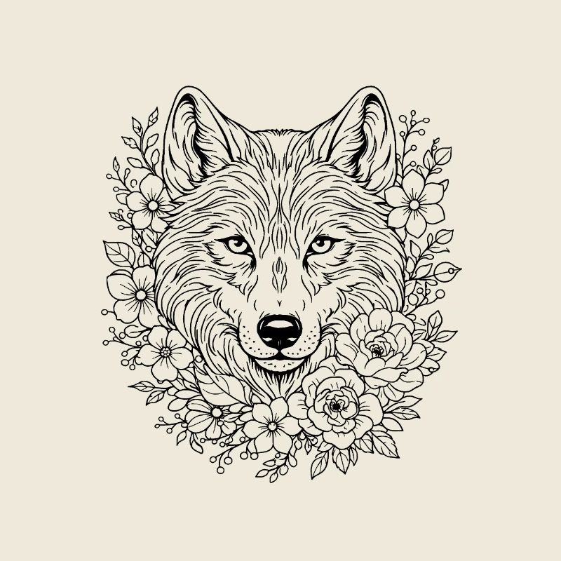 Sacred Wolf Geometry Art