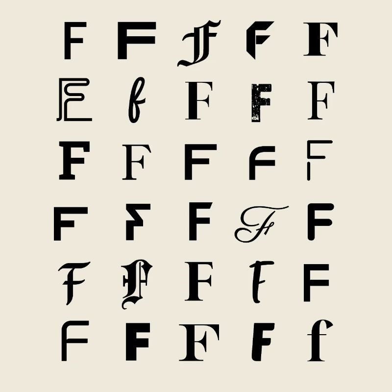 Typografie: F-Buchstaben-Mosaik