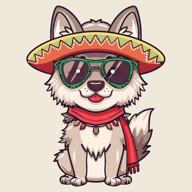Fuchs Comic Lustig Sombrero