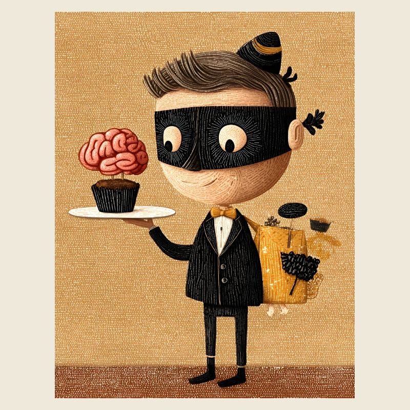 Masked Waiter Brain Pastry