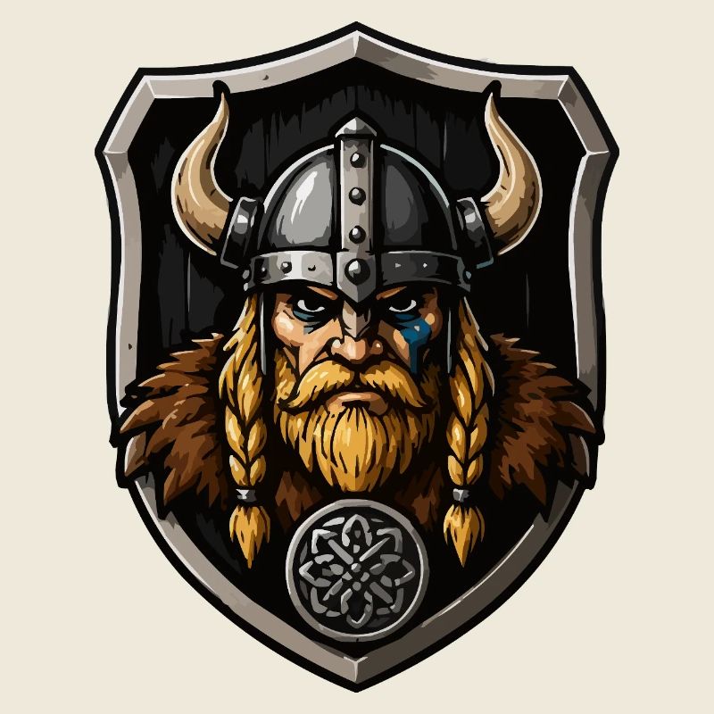 Vikingischer Krieger mit Schild