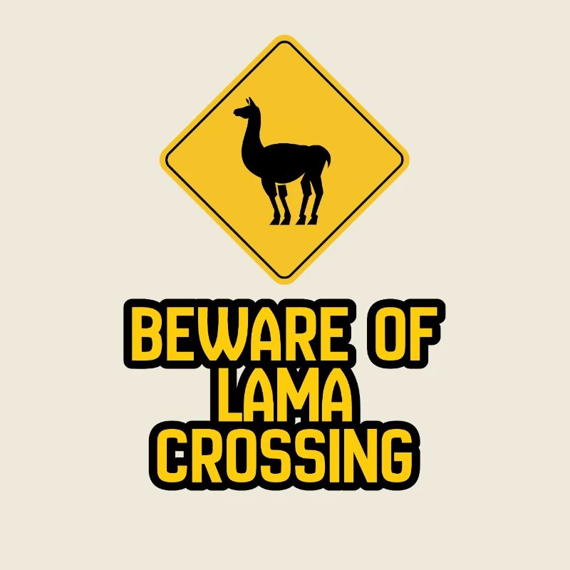 Lama Crossing Warning Sign