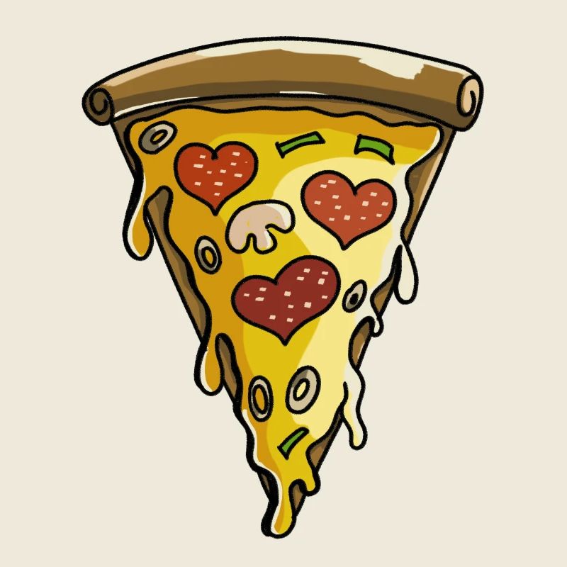 I love Pizza - Pizza Pie - Heart - Comic Gift