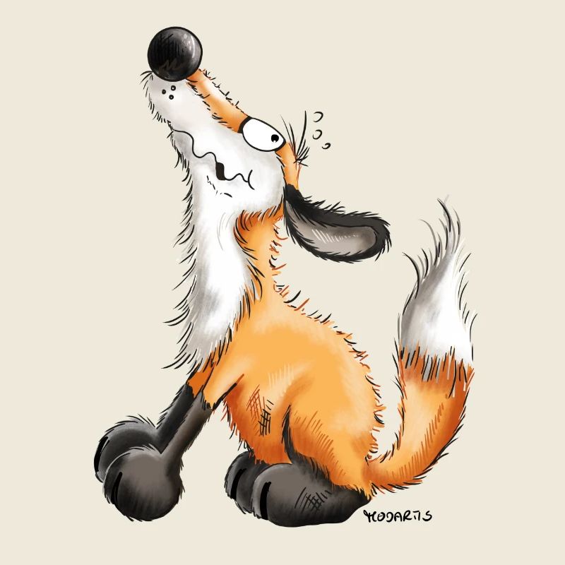 Lustiger Fuchs - Fox - Tiere - Comic - Fun - Art