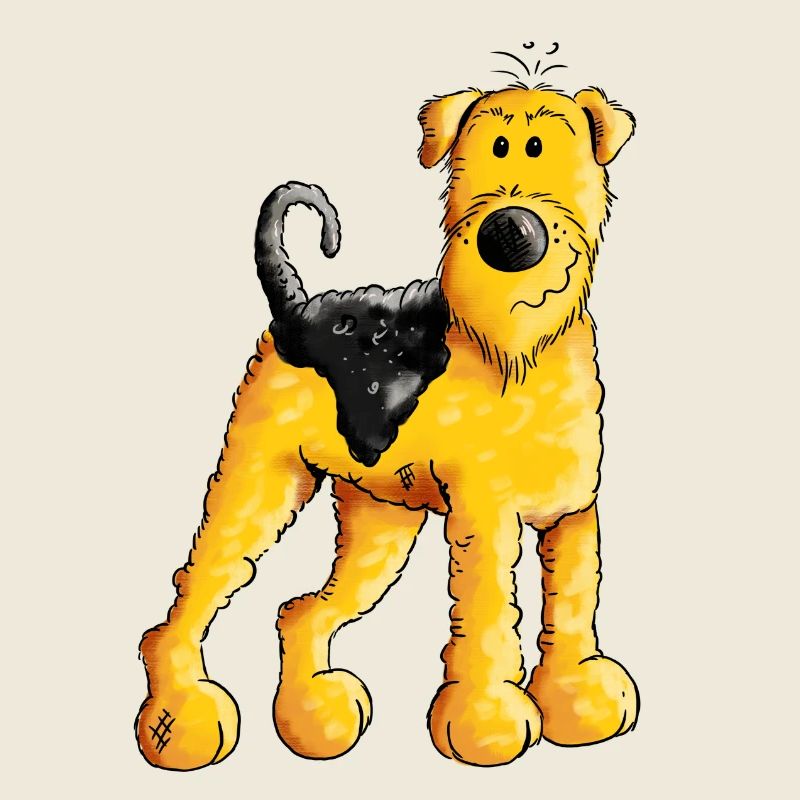 Happy Airedale Terrier - Dog - Cartoon - Gift