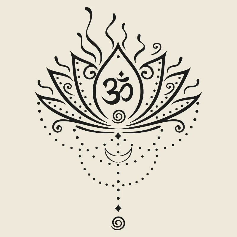 Lotus Blume, lotus flower, black version