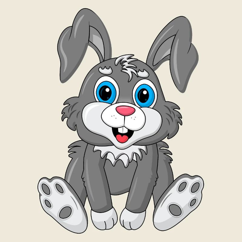 Doux Lapin Yeux Bleus