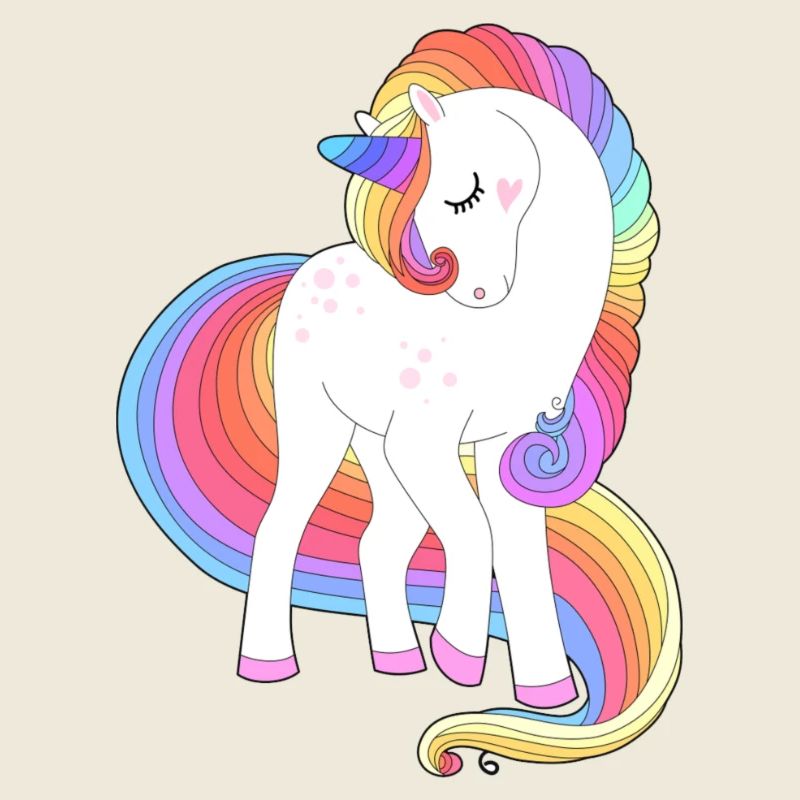 Verzaubertes Regenbogenmähnen-Einhorn