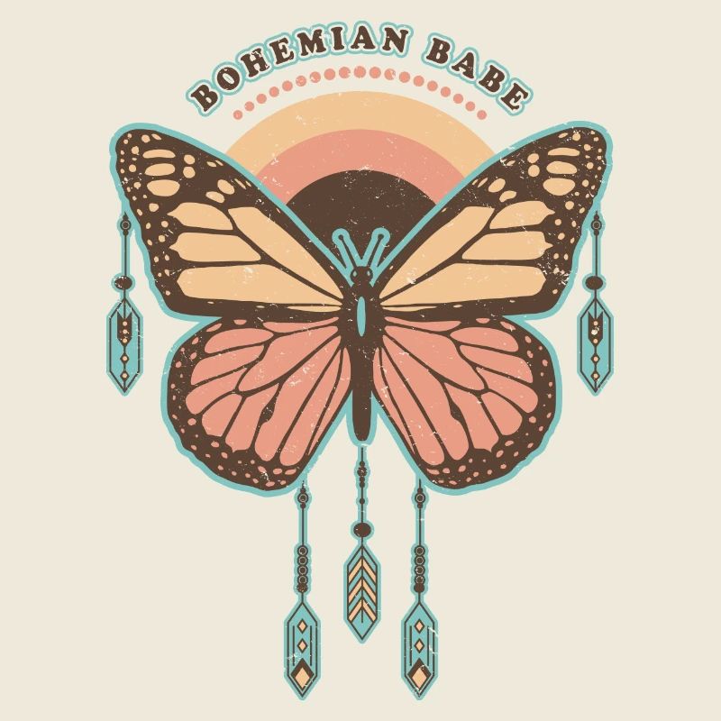 Bohemian Babe - Retro Boho Schmetterling