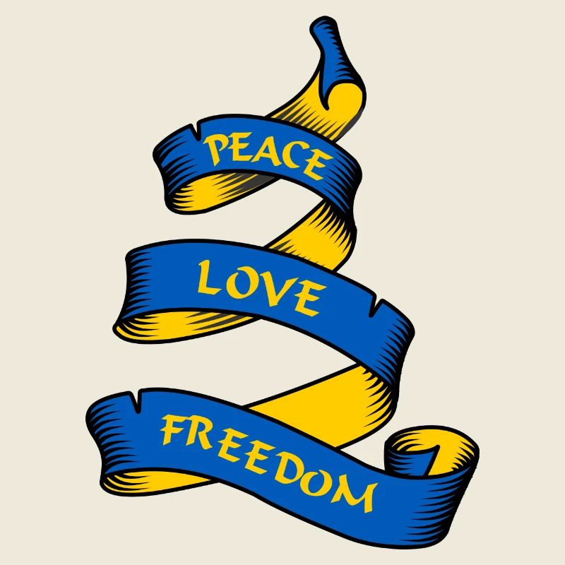 Bannière curl avec texte Ukraine