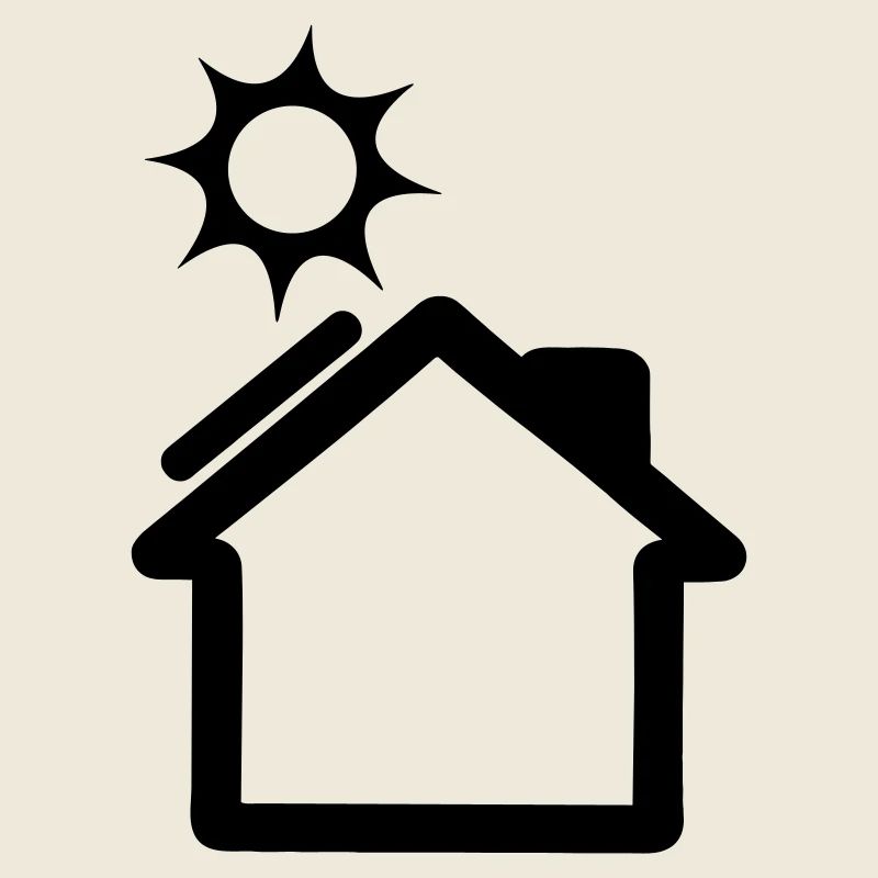 Panneau solaire sur le logo de la maison