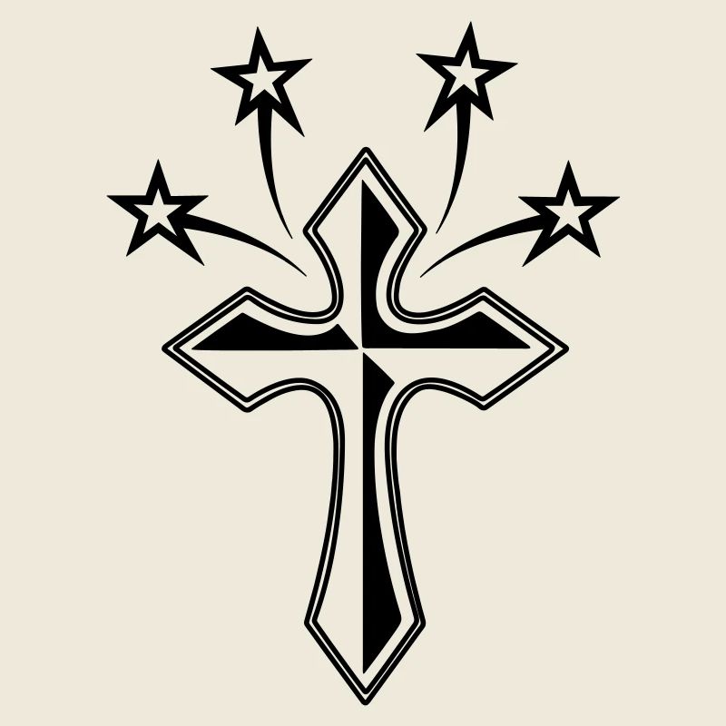 Cross with four stars