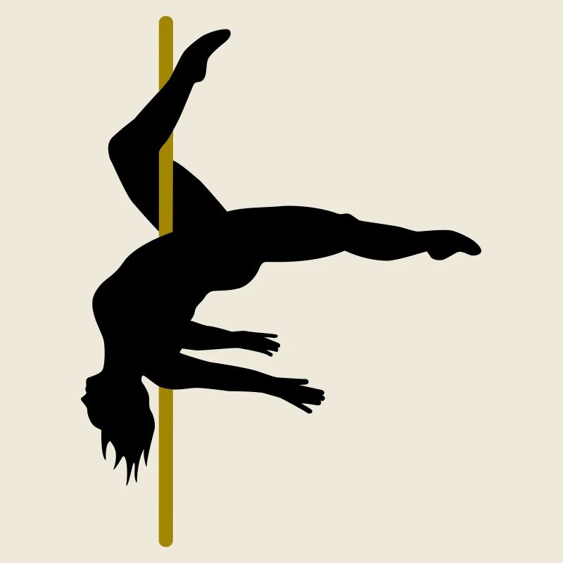 Poledancer courbé dans la jambe intérieure pendre
