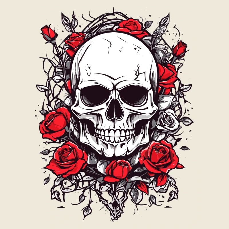 Skull with roses