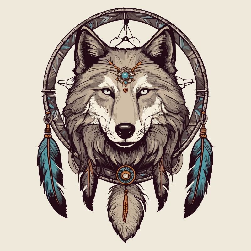 Traumfänger mit Wolf
