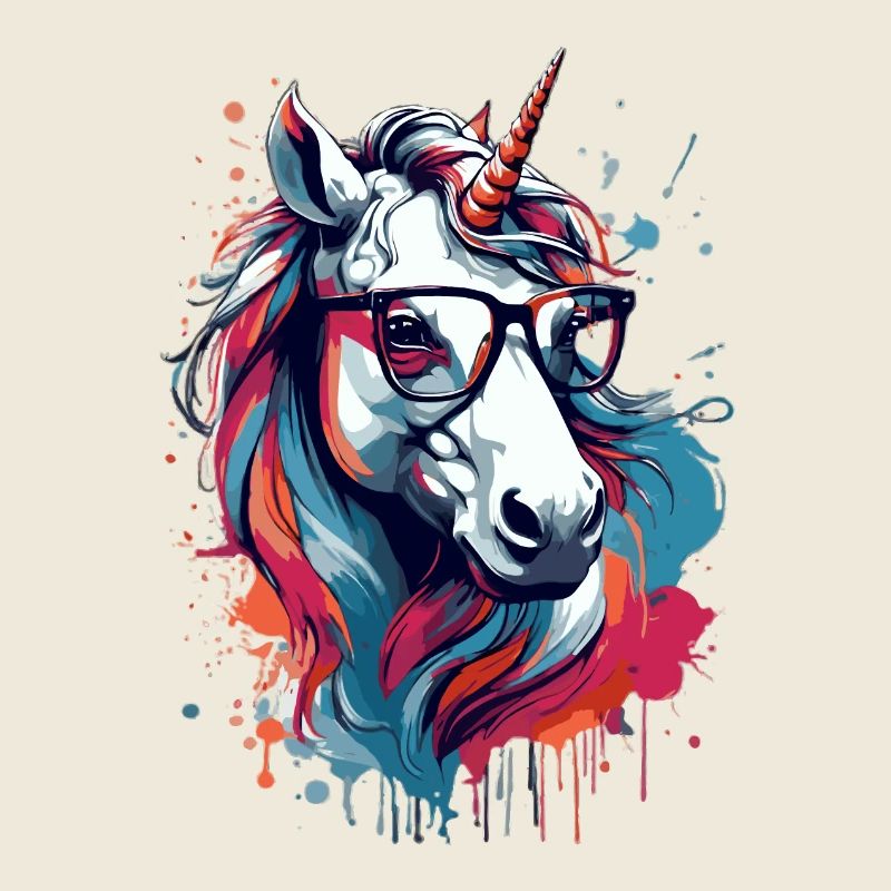 Bunter Einhorn Kunstdruck