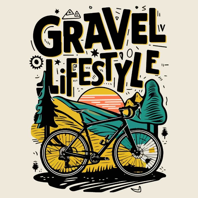 Illustration de cyclisme de style de vie de gravier